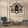 Metal Wall Art, Lotus Flower Metal Wall Decor, OM Lotus Flower Metal Wall Art, Metal OM Wall Decor, Lotus Wall Decor, Lotus Flower Wall Art, OM Wall Art, Yoga Wall Decor, Wall Hangings (White, 27"x24"|69x62cm) view 2