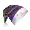 Ogniwo Santa Hat with lights for Adult Christmas Santa Hat for New Year Party Supplies,Christmas Gift,Lovely Purple Butterfly Print view 1