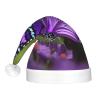 Ogniwo Santa Hat with lights for Adult Christmas Santa Hat for New Year Party Supplies,Christmas Gift,Lovely Purple Butterfly Print view 3