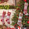 Dreamdecor Personalized Christmas Stockings with Names Monogram, 18 Large Family Knitted Xmas Stocking with Leather Nameplate for Kids, 1 Pack Customized Christmas Stockings for Fireplace Holiday view 2