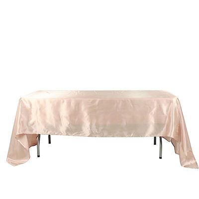 Balsa Circle 60x126 inch Nude Satin Rectangle Tablecloth Table Cover Linens for Wedding Table Cloth Party Reception Events Kitchen Dining