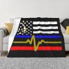 911 Dispatcher Thin Blue Line Red Flag Lightweight Super Soft and All Season Warm,Thermal Blanket, Blanket for Sofas view 1