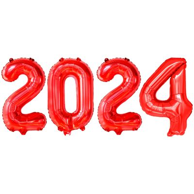 KatchOn Red 2024 Balloons 16 Inch - Graduation Decorations Class of 2024 | Balloon Numbers | Foil Balloons for Graduation