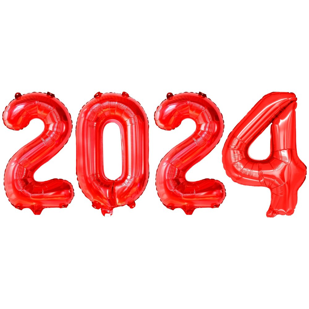 KatchOn Red 2024 Balloons 16 Inch - Graduation Decorations Class of 2024 | Balloon Numbers | Foil Balloons for Graduation
