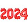 KatchOn Red 2024 Balloons 16 Inch - Graduation Decorations Class of 2024 | Balloon Numbers | Foil Balloons for Graduation view 1