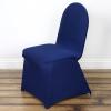 Balsa Circle 6 pcs Navy Blue Spandex Stretchable Banquet Chair Covers for Party Wedding Linens Decorations Dining Ceremony Reception Supplies view 2