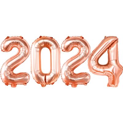 KatchOn, Rose Gold 2024 Balloons 16 Inch - Rose Gold 2024 Balloons Graduation | Graduation Decorations Class of 2024 Balloons | 2024 Balloon Numbers | 2024 Graduation Balloons for 2024 Foil Balloons