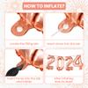 KatchOn, Rose Gold 2024 Balloons 16 Inch - Rose Gold 2024 Balloons Graduation | Graduation Decorations Class of 2024 Balloons | 2024 Balloon Numbers | 2024 Graduation Balloons for 2024 Foil Balloons view 3