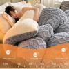 FDISDIFH Thickened Super Soft Insulation Hibiscus Winter Quilt, Imitation Cashmere + Hibiscus Double Fabrics, Breathable Warmth Fluffy Plush Sided Velvet Blanket (B 180x220cm/71x86.6in(4.5kg)) view 3
