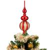 Christmas Tree Topper Shiny Xmas Tree Finials Hand-Painted Treetop Plastic Season Decorations, Beautiful, Classic Christmas Ornaments 9.05 x 2.63 Inches Red view 1