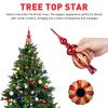 Christmas Tree Topper Shiny Xmas Tree Finials Hand-Painted Treetop Plastic Season Decorations, Beautiful, Classic Christmas Ornaments 9.05 x 2.63 Inches Red view 3