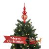 Christmas Tree Topper Shiny Xmas Tree Finials Hand-Painted Treetop Plastic Season Decorations, Beautiful, Classic Christmas Ornaments 9.05 x 2.63 Inches Red view 4