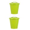 BESTOYARD 2 Pcs Garbage Can Plant Basket Outdoor Trash Can Basket with Lid Mini Pots Outdoor Counter Dog Poop Trash Can Desk Trash Can Trash Cans Garbage Bin Flowers Office Iron Stationery view 1