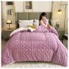 FDISDIFH Thickened Super Soft Insulation Hibiscus Winter Quilt, Imitation Cashmere + Hibiscus Double Fabrics, Breathable Warmth Fluffy Plush Sided Velvet Blanket (A 220x240cm/86.6x94.5in(5kg)) view 2