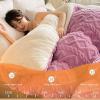 FDISDIFH Thickened Super Soft Insulation Hibiscus Winter Quilt, Imitation Cashmere + Hibiscus Double Fabrics, Breathable Warmth Fluffy Plush Sided Velvet Blanket (A 220x240cm/86.6x94.5in(5kg)) view 3