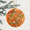 ArogGeld Christmas Ornament Food Pizza Round Christmas Ornament Kitchen Rules Double-Sided Printing Funny Food Restaurant Poster Food Kitchen Hanging Ornaments for Winter Christmas 3.2 Inch view 3