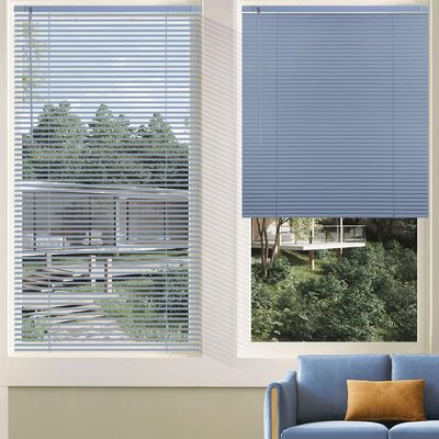 Custom Cordless Venetian Horizontal Blinds - No Drill No Tools Blinds Easy Installation for Window Treatment, 1" Aluminum Slats Shutter Blinds, Privacy & Light Control, 45" W x 70" L, Blue