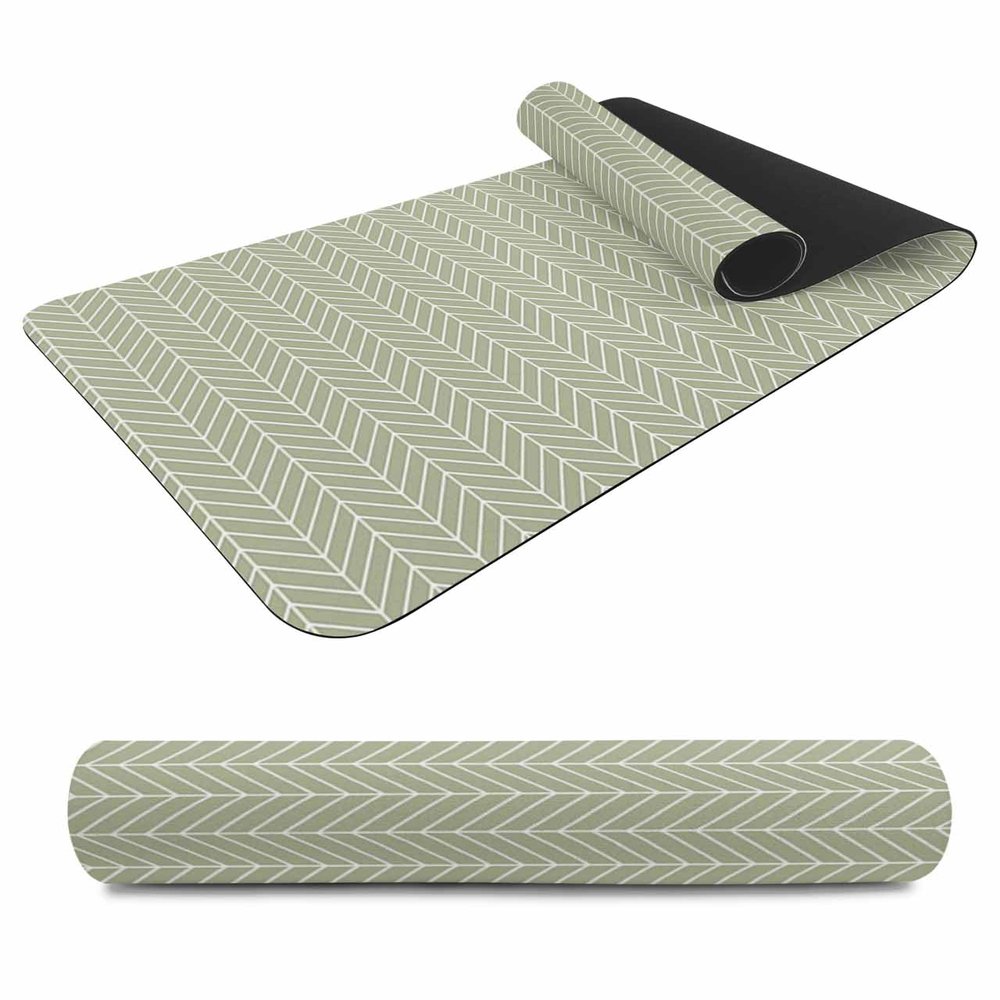 Sage Green Geometric Heat Resistant Table Runner Long, Table Countertop Protector Waterproof Non-Slip Decorative Heat Proof Place Mat for Kitchen Dining Room Modern Casual Creative Stripes 40'' x 12''