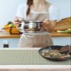 Sage Green Geometric Heat Resistant Table Runner Long, Table Countertop Protector Waterproof Non-Slip Decorative Heat Proof Place Mat for Kitchen Dining Room Modern Casual Creative Stripes 40'' x 12'' view 4