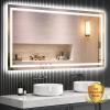 SOGOLINE New LED Bathroom Mirror 72x36 Inch with Front and Backlit, CRI 90+, 3 Colors & Stepless Dimmable Lighted Bathroom Mirror, Anti-Fog, Memory, Top-Grade Tempered Glass, Rotatable view 1