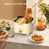 Audecook Hot Pot Electric, 2.5L Portable Nonstick Multicooker for 1-3 Persons, Honeycomb Texture Travel Electric Skillet with Dual Power Temperature Control for Steak/Egg/Noodles/Oatmeal (Beige) view 4