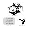 Metal Wall Art, Coastal Wall Decor, Tropical Beach Metal Wall Decor, Metal Palm Tree Wall Decor, Tropical Beach Wall Art, Sun Wall Art, Metal Palm Tree, Sunset by Ocean, Home Decor (White, 30"x33"|76x84cm) view 3
