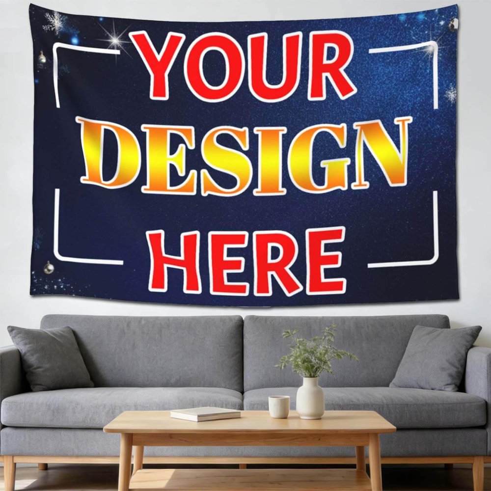 COWDIY Custom Tapestry for Wall Personalized Room Decor Wall Tapestry with Logo for Bedroom Wedding Backdrop Poster Home Decor 60 x 40 Inch