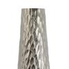 Benjara BM302673 23 in. Diamond Textured Tapered Aluminum Tall Oblong Vase Silver view 3