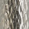 Benjara BM302673 23 in. Diamond Textured Tapered Aluminum Tall Oblong Vase Silver view 4