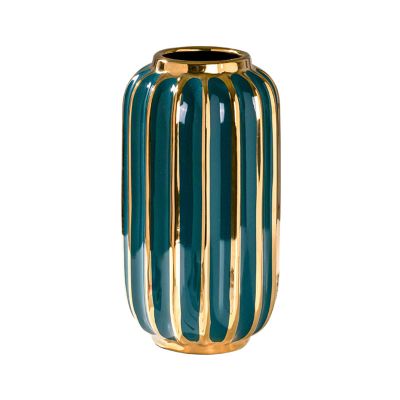Flower Ceramic Vase, Hydroponic Plant Vase, Decorate Living Room Office Study Room Vase, Simple Style Vase, 8x24CM(Size:8 * 24CM,Color:Green)