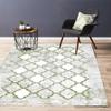 Moroccan Diamond Distressed Classical Green Grey Rug 4x6 Contemporary Abstract Area Rug for Livingroom Diningroom Bedroom Washable Retro Carpet view 1