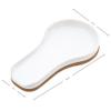Kamenstein Ceramic and Cork Spoon Rest for Kitchen Counter and Stovetop Protection from Spills and Scratches, natural cork and white ceramic view 2