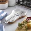 Kamenstein Ceramic and Cork Spoon Rest for Kitchen Counter and Stovetop Protection from Spills and Scratches, natural cork and white ceramic view 4