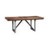 Benjara BM302423 60-77 in. Natural Brown Wood & Smooth Gray Metal Extendable Dining Table view 1