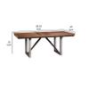 Benjara BM302423 60-77 in. Natural Brown Wood & Smooth Gray Metal Extendable Dining Table view 2
