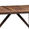 Benjara BM302423 60-77 in. Natural Brown Wood & Smooth Gray Metal Extendable Dining Table view 4