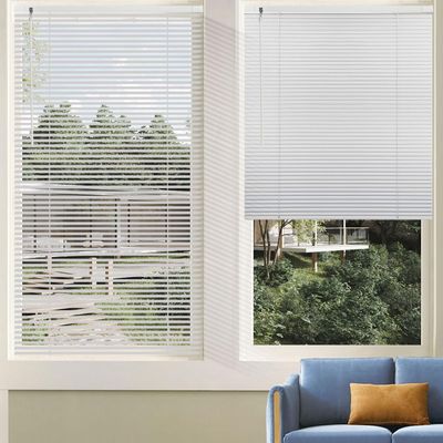 Custom Cordless Venetian Horizontal Blinds - No Drill No Tools Blinds Easy Installation for Window Treatment, 1" Aluminum Slats Shutter Blinds, Privacy & Light Control, 16 1/2" W x 36" L, White
