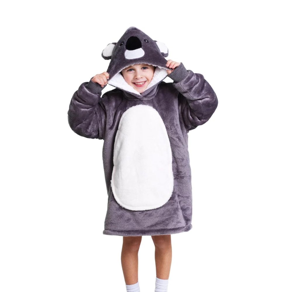Cuddle Kids Small Blanket Hoodie Koala 3-6 years, Beige, Extended Oversized