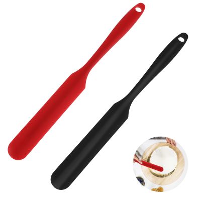 2Pcs Silicone Jar Spatulas, Mabor Long Handle Silicone Jar Spatulas for Baking Cooking Non-Stick Heat Resistant Jar Butter Scrapers for Jars Blenders Stirring Mixing