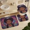 ZGDPBYF Black Girl Afro Lady Crown 3 Piece Bath Mats Black Woman Waterproof Non Slip Bath Mat Set, Washable Rug for Bathroom,-3-Piece Set view 1