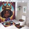 ZGDPBYF Bathroom Rugs Sets 3 Piece, Black Girl Non Slip Bath Mats for Bathroom Floor, African American Afro Black Woman Bathroom Mats Carpet, Bathroom Runner Shower Mat with U Shaped Toilet Rug, view 2