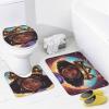 ZGDPBYF Bathroom Rugs Sets 3 Piece, Black Girl Non Slip Bath Mats for Bathroom Floor, African American Afro Black Woman Bathroom Mats Carpet, Bathroom Runner Shower Mat with U Shaped Toilet Rug, view 3