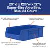Shelving Inc. 20" d x 12"w x 12" h Super-Size Akro Bins Storage Bins, Blue, 2 Count view 2