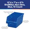 Shelving Inc. 12"d x 7"w x 6"h ShelfMax Akro Bins, Blue, 10 Count view 2