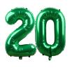 YFHVJTKO 40 Inch Green Number 20 Foil Balloons 20 Celebration Decorations for Happy 20th Birthday Party Wedding Bridal Shower Engagement Photo Shoot Anniversary Decoration, Number 20 Green Balloon view 1