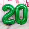 YFHVJTKO 40 Inch Green Number 20 Foil Balloons 20 Celebration Decorations for Happy 20th Birthday Party Wedding Bridal Shower Engagement Photo Shoot Anniversary Decoration, Number 20 Green Balloon view 2