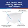 Shelving Inc. 18"d x 11"w x 10"h Akro Bins Stacking Storage Bins, Clear, 6 Count view 2