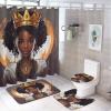 ZGDPBYF Bathroom Rugs Sets 3 Piece, Elegant Black Girl with Crown in A Beautiful, Non Slip Bath Mats for Bathroom Floor, Black Girl Bathroom Mats Carpet, Bathroom Runner Shower Mat with U Shaped view 2