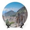 10" Decorative Plate Monument Amphitheatre Ruins Round Ceramic Plate with Display Stand Modern Porcelain Table Plate Wall Hanging Decoration for Home Office Collectible Art Souvenir view 1