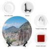 10" Decorative Plate Monument Amphitheatre Ruins Round Ceramic Plate with Display Stand Modern Porcelain Table Plate Wall Hanging Decoration for Home Office Collectible Art Souvenir view 3